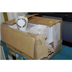 BOX OF 21 DECORATIVE GOLD LEAF VASES