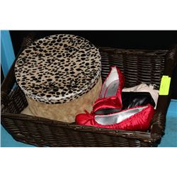 BASKET OF LADIES PURSES AND MISC.
