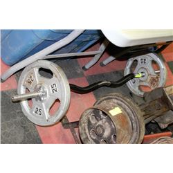 WEIGHT BAR WITH 2-25LB WEIGHTS