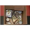 Image 1 : BOX WITH COLLECTIBLE POST CARDS,STEINS AND WOLF