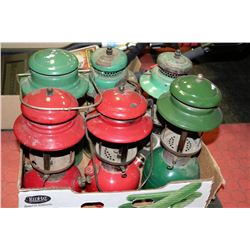 TRAY OF  6 COLEMAN LANTERS