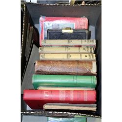 BOX OF ANTIQUE & VINTAGE BOOKS 1870'S -