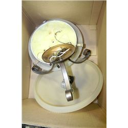 BOX WITH 2 FROSTED SHADE LIGHT FIXTURES