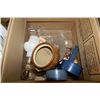 Image 1 : ESTATE BOX OF MISC ORNAMENTS AND GLASS LAMP SHADES