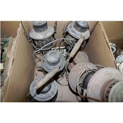 ESTATE BOX OF 6 VINTAGE BARN LANTERNS