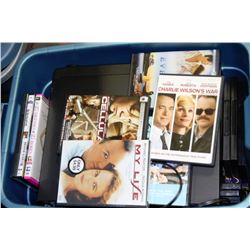 BOX WITH VHS PLAYER AND A TON OF DVD'S AND VHS