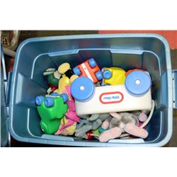 TOTE WITH PRESCHOOL TOYS INCL. LIL TIKES DUCKS,