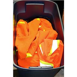 TOTE W/2 ORANGE SAFETY PARKAS SIZE LARGE AND MED.