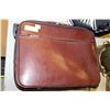 Image 1 : LEATHER BRIEFCASE WITH PULLOUT HANDLES & WHEELS
