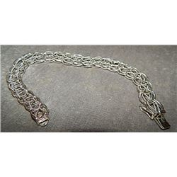 BRACLET - STERLING SILVER CHARM BRACLET - WITH BOX SAFETY CLASP - RETAIL ~$225