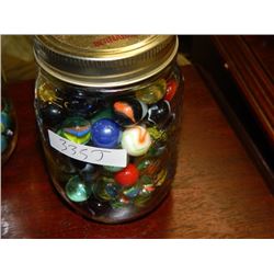 JAR OF COLLECTABLE AND OTHER MARBLES - MAY CONTAIN PEEWEE'S, LARGE AND OTHER RARE ONES
