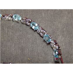 BRACLET - BLUE TOPAZ & DIAMOND FIGURE 8 BRACELET - LIVELY SKY BLUE COLOUR - INCLUDES $450 CERTIFICAT