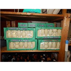 SHELF LOT OF NEW PACKAGED VASES - 36 BOXES OF 6 VASES