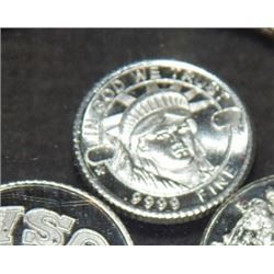 BULLION ROUND - .999 FINE SILVER INVESTOR ROUNDS - VARIOUS MOTIFS - 4 X 1 GRAM EACH -