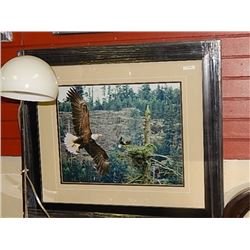 FRAMED OPEN EDITION PRINT - EAGLES DOMAIN - JAMES T JONES - GALLERY ESTIMATE ~$625 - SIGNED