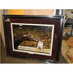 FRAMED LIMITED EDITION PRINT - DUBIOUS FRIENDS - LESLEY HARRISON  - GALLERY ESTIMATE ~$575