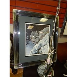 FRAMED LIMITED EDITION PRINT - BEHIND THE HEMLOCK - LYNX - RON PARKER - GALLERY ESTIMATE ~$725