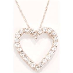 STERLING SILVER GENUINE WHITE TOPAZ HEART-SHAPED