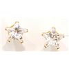 Image 1 : 14KT GOLD CUBIC ZIRCONIA STAR-SHAPED EARRINGS