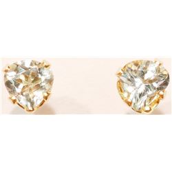 10KT GOLD GENUINE AQUAMARINE HEART SHAPED