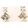 Image 1 : 10KT GOLD GENUINE AQUAMARINE EARRINGS