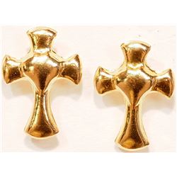 14KT GOLD CROSS EARRINGS BABY JEWELLERY