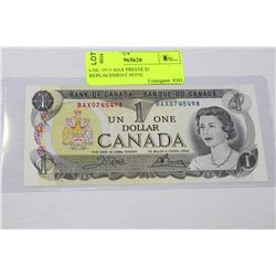 UNC 1973 BAX PREFIX $1 REPLACEMENT NOTE
