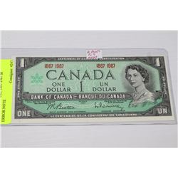 1967 CENTENNIAL 1867-1967 $1 ERROR NOTE