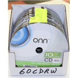 CASE OF 60 CDRW RECORDABLE DISCS