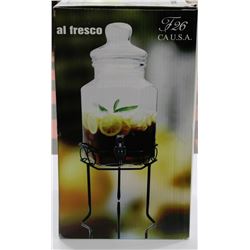 6QT BEVERAGE JAR WITH WROUGHT IRON STAND