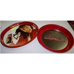TWO VINTAGE COCA-COLA TRAYS