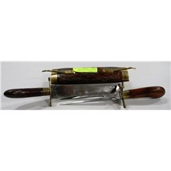 VINTAGE WOOD CARVING KNIFE & FORK SET