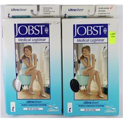 2 PAIRS OF MEDICAL GRADE FIRM COMPRESSION KNEE