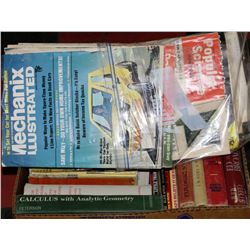 BOX OF VINTAGE BOOKS INCLUDING MECHANICS ILLUS.