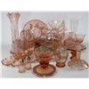 Image 1 : BOX WITH 31 PCS PINK DEPRESSION DECORATIVE GLASS