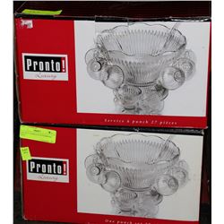LOT OF 2 COMPLETE PUNCHBOWL SETS