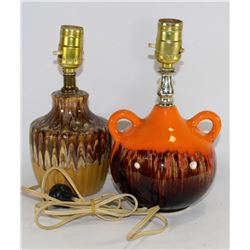 PAIR OF POTTERY TABLE LAMPS