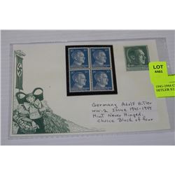 1941-1944 CHOICE BLOCK OF FOUR HITLER STAMPS