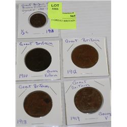 5 GREAT BRITAIN CENTS 1900-1919