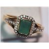 Image 2 : STERLING SILVER GOLD PLATED  EMERALD RING W/COA