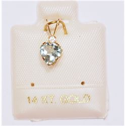 10KT GOLD AQUAMARINE (0.60CT) PENDANT