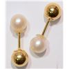 Image 2 : 10KT GOLD FRESHWATER PEARL REVERSIBLE  EARRINGS