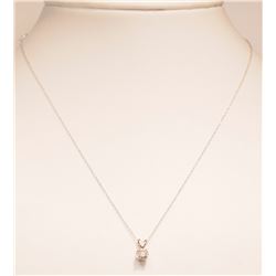 14KT GOLD DIAMOND PENDANT & CHAIN W/ COA