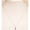 Image 1 : 14KT GOLD DIAMOND PENDANT & CHAIN W/ COA