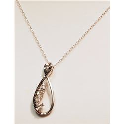 STERLING SILVER DIAMOND PENDANT W/ COA
