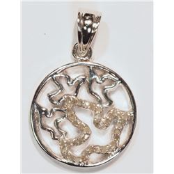 STERLING SILVER DIAMOND PENDANT W/ 40 DIAMONDS