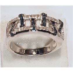 STERLING SILVER  DIAMOND RING W/ 30 DIAMONDS