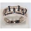 Image 1 : STERLING SILVER  DIAMOND RING W/ 30 DIAMONDS