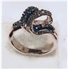 Image 1 : STERLING SILVER BLUE DIAMOND RING W/ COA