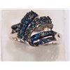 Image 2 : STERLING SILVER BLUE DIAMOND RING W/ COA
